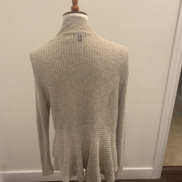 Eileen Fisher Cream Cardigan Sweater Soft Knit Open Front - Picture 3 of 3